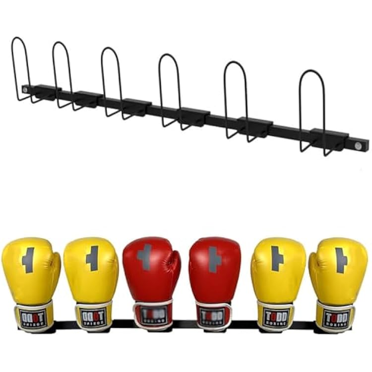 Boxing Glove Storage Rack Wall Mount Dryer, Hang Up Boxing Gloves to Dry Out, Wall Display for Gloves, Boxing Glove Drying Rack, for Kickboxing, Muay Thai, MMA Training Gloves3590cmHolds 6 pair of