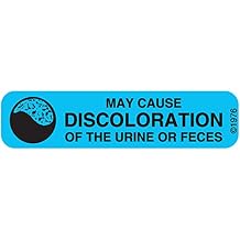 6-X "DISCOLOR of Urine" Permanent Paper Label, 1 9/16" x 3/8", Blue, Pack of 1000
