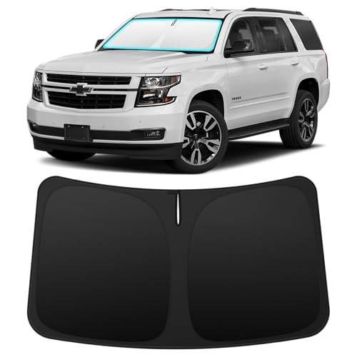 INSAUTO Custom Fit Windshield Sun Shade Accessories for ChevroletChevy Tahoe 2015-2020, Foldable Front Window Sunshade, UV & Heat Reflector, Keeps Interior Cool, Includes Storage Bag