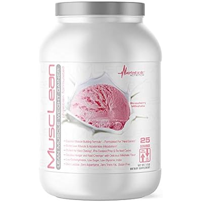 Metabolic Nutrition - Musclean - Milkshake, Whey High Protein Meal Replacement, Maintenance Nutrition, Low Carb, Keto Diet, Digestive Enzymes, Strawberry, 2.5 Pound 25 ser