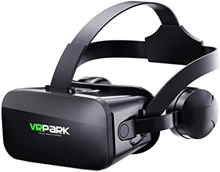 VR Glasses - Virtual Reality 3D Glasses Come with headphonesVr Headset Virtual Reality Gear vr Roller Coaster Daydream viewmaster vr Box vr Goggles Color : Black