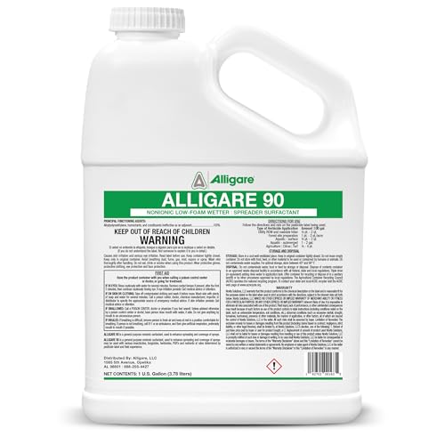 ALLIGARE 90 Nonionic Surfactant for Enhanced Spray Coverage - Low-Foam Wetting Agent for Herbicides & Insecticides- Versatile Use in Agriculture, Forestry & Aquatic Applications -1 Gallon