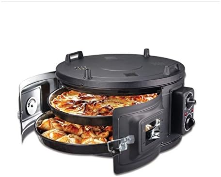 ITIMAT WHITE ELECTRICAL ROASTER/GRILL ROUND OVEN WITH THERMOSTAT 2 ENAMEL TRAYS (Black) Black [Energy Class A]