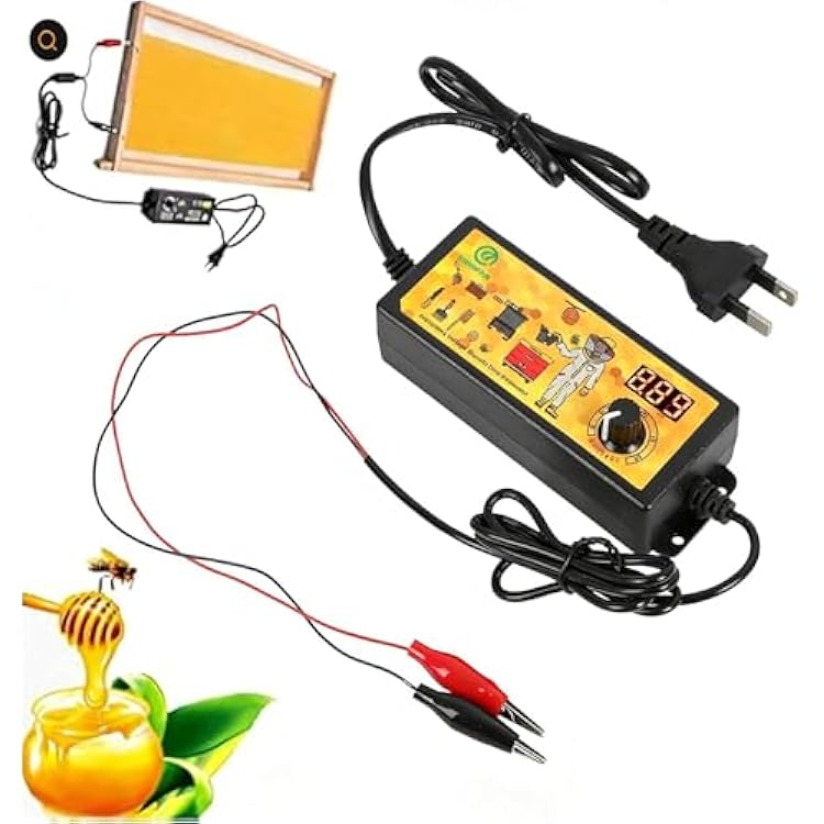 Electric Wire Embedder Beekeeper Tool,Electric Embedder, 3-24V Adjustable Voltage Beekeeping Wax Foundation Wire Embedder,Lightweight Frames Wire Embedder for Beekeepers