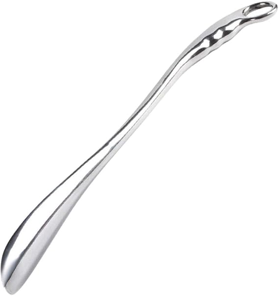 Long Metal Shoe Horn Alloy Solid for Shoes Boots Feet with Loop Handle 52x4.5cm