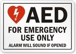 AED Automated External Defibrillator For Emergency Use Only OSHA Sticker, 10" x 7"