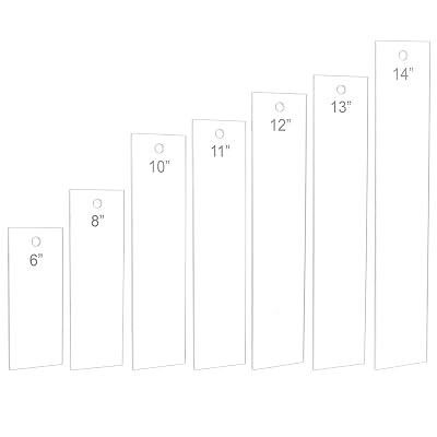 BENECREAT 7PCS Acrylic Ribbon Rulers, 6 8 10 11 12 13 14 Inch Rectangle Quilting Rulers Ribbon Tail Measuring Tool for DIY Tailor Craft Tool Drawing Measuring Supplies