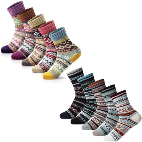 FYC Women Winter Socks - Warm Thick Soft Wool Crew Socks - Christmas Gifts for Women - Cozy