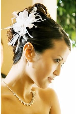 IVORY Floral Feather Bridal Hair Accessories