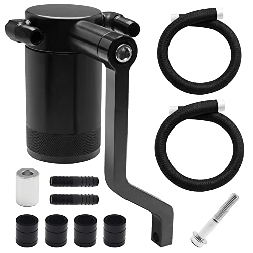 Oil Catch Can New 5.7 HEMI Z-Bracket Technology Billet Compatible with 2011-2021 6.4L Chrysler 300 Dodge Charger Challenger Oil Catch Can Scat Pack Black