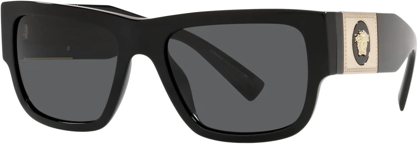Versace Man Sunglasses Black Frame, Dark Grey Lenses, 56MM