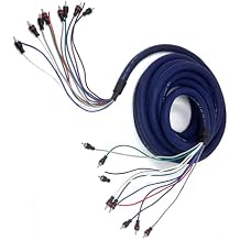 Bass Rockers 30Feet of Heavy Duty BRmedusa Cable with 4 RCA Pairs Remote Wire Power Ground Snake Cable for Radio Box Extension