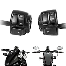 1" Motorcycle Handlebar Switch Control Set with Wiring Harness - Fits for Harley Touring, Sportster, Dyna, Softail (1996-2012) | Left/Right Switches for Horn, Turn Signal, Headlight & Ignition