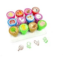 TINYMILLS 12 Pcs Farm Animals Stamp Kit for Kids - Farm Animals Barnyard Self Inking Stamps Gift Party Favors
