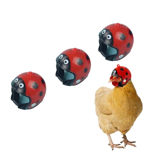 KAYNO 3pcs Chicken Helmets, Funny Hen Helmet, Adjustable Elastic Band,Pet Chicken Accessories, Chicken Safety Hat Used to Prevent ChickensBird from Pecking Each Other and to Protect Their Heads.