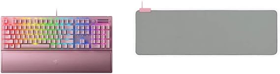 Razer BlackWidow V3 Mechanical Gaming Keyboard + Goliathus Extended Chroma Gaming Mousepad Bundle: Green Mechanical Switches - Tactile & Clicky - Quartz
