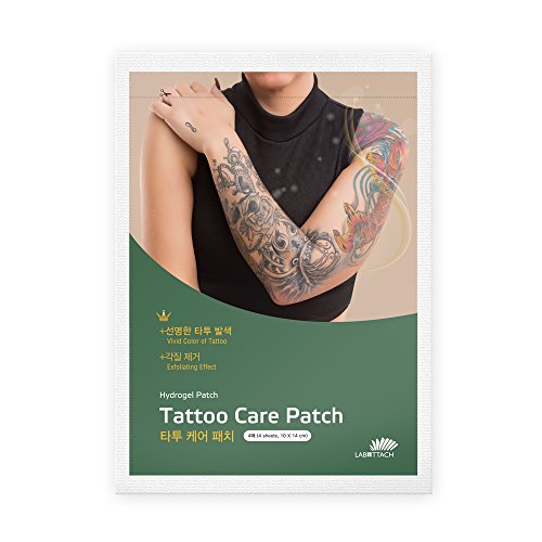 Old Faded Tattoo Care Patch - Restore The Color of Tattoo, Recovery, Exfoliating, Brightening in 1-2 Weeks, Aftercare Patch XL 4 Sheets
