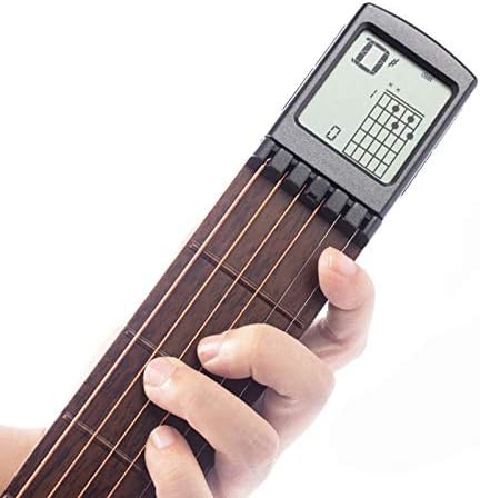 adiya Guitar Chord Trainer Pocket Guitar Chord Practice Tool Guitar Neck Trainer with Rotating Chord Chart Screen Small Guitar No Battery