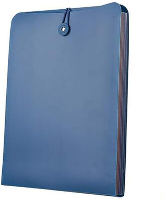 Vertical Expanding Accordion Folder with 7 Pockets Paperwork Organizer Document Wallet Briefcase Business File Organizer Bag A4 Letter Size Elastic Rope Closure Blue