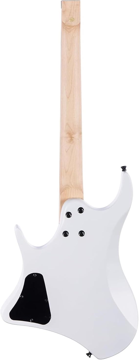 Electric Guitar Starter Beginner Pack Headless Electric Guitar Solid Mahogany Body Maple Neck(White)