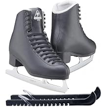 Jackson Ultima Figure Ice Skates for Men, Boys in Black Color/Bundle with Skate Guards