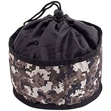 Doggles Foldable Travel Bowl, Green Camo - Small