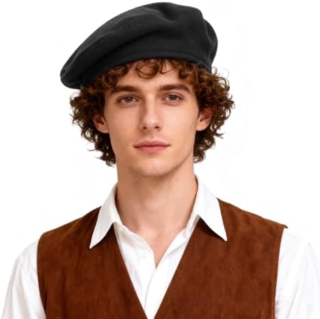 PROCOS Medieval Beret Hat Renaissance Painter Cap Classic Costume Accessories for Men Women