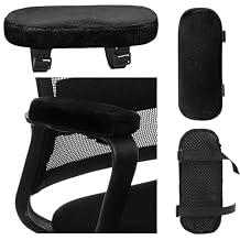 2 Pcs Office Chair Armrest Pads Soft Foam Office Chair Arm Covers Fluffy Flannel Gaming Armchair Armrest Cushion for Elbows and Forearms Support Pressure Relief(Black)
