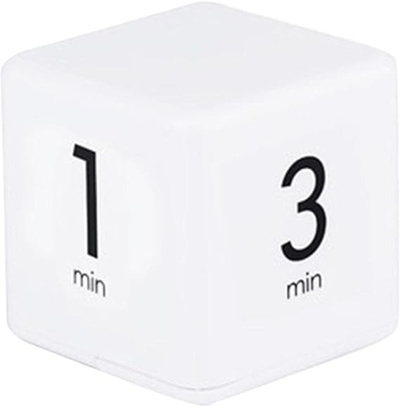 Cube Timer, Rotation Timer, 1/3/5/10 Min and Custom Countdown, Productivity Timer with Adjustable Volume, Gravity Sensor Flip Timer, Management Timer for Home Office Kitchen