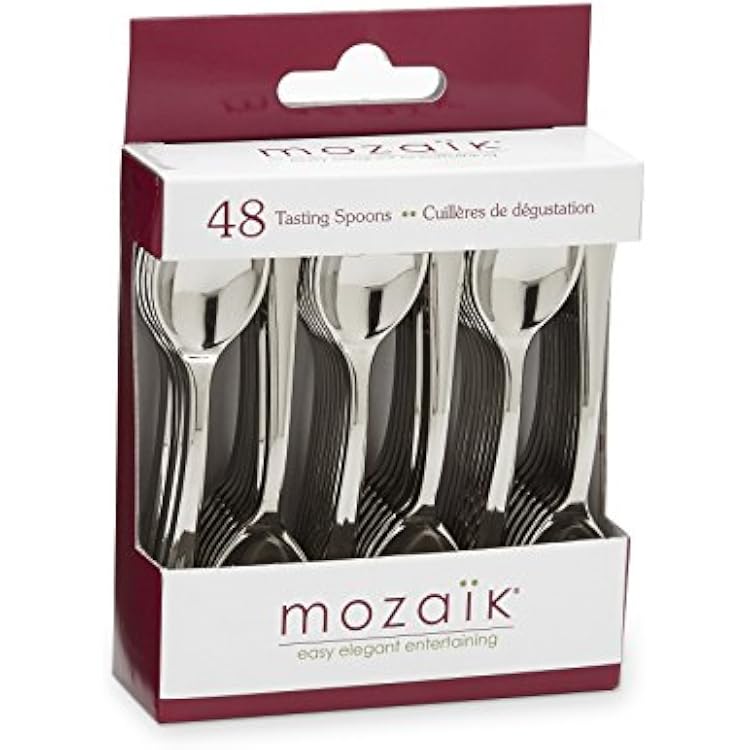 Mozaik Mini Recyclable Tasting Spoons, Silver 643114