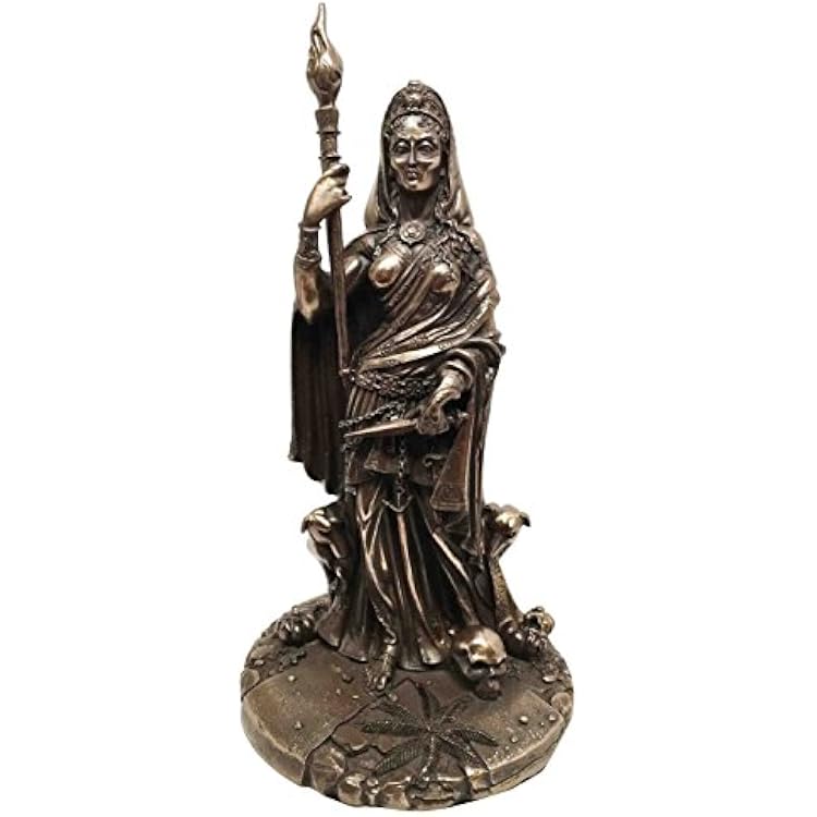 Greek White Goddess Hecate Sculpture Athenian Patroness of Crossroads, Witchcraft, Dogs and Poisonous Plants Statue Bronze