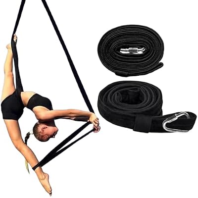 PRIOR FITNESS Aerial Yoga Straps, 1.9m6.2ft - Heavy Duty Comfortable Three-Layer Circus Loops for Trapeze & Acrobatics [1 pair] | 1366kg Load Capacity | Medical-Grade Nylon