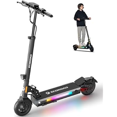 ECOROAD Electric Scooter,25MPH-32MPH, 18-50 Miles Range, 330LBS Load, Off-Road Tires, RGB Lights & APP Control