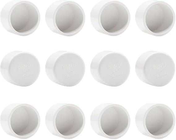 12pcs 3/4インチ Pvcキャップパイプ継手 ホワイト Pvcパイプエンドキャッププラグアダプター Sch40ソケット継手 ネジなしパイプまたは継手用 3/4インチ He063-3/4