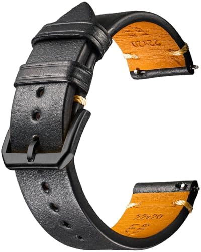 REZERO Quick Release Watch Band, Top Grain Leather Watch Straps, Italian Calfskin Watchbands Replacement 18mm 19mm 20mm 21mm 22mm 23mm 24mm for Men, Women