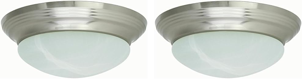 2480045 LED Flush Mount Ceiling Fixture, Brushed Nickel, 14-18 x 5-18 in., 15W Led Integrated Panel Array Included - Pack of 2