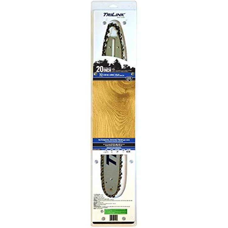 Chainsaw Bar & Chain Combo 20 inch Laminate 38 Std .050 72DL Compatible WithReplacement For Partner 550, 650, 1655, 2055, 7000, F50, F55, P65, P70, P85, P100 D72  D009