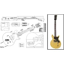 Plan of Les Paul Jr. Double-Cutaway Electric Guitar - Full Scale Print