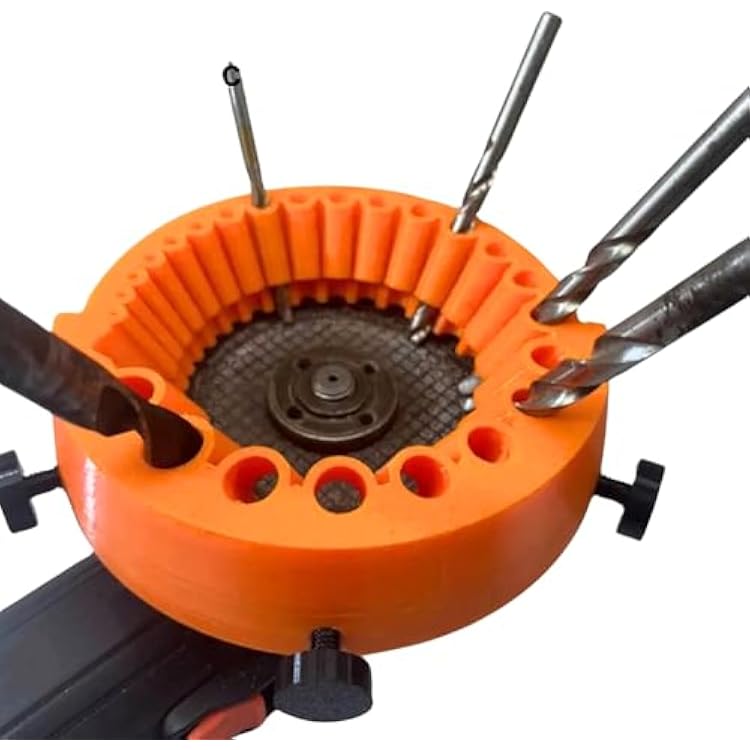 Drill Bit Sharpener, Angle Grinder Drill Bit Sharpener, Power Drill Bit Grinding Attachment, Handheld Drill Bit Sharpener for All Bits, Drill Bit Sharpener for Grinder 2 to 13 mm Drill Bits Orange