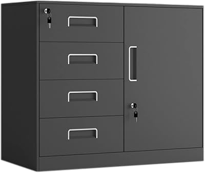 Office File Cabinet Low Cabinet File Cabinet Office Tin Financial Data Cabinet Living Room Drawer Storage Storage Cabinet with Lock Small Cabinet Filing Cabinets  Color : B-4 Drawer , Size : 1.0mm