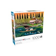Buffalo Games Pleasant Sunday 1000-Piece Jigsaw Puzzle - 26.75 x 19.75 in, Includes Poster - Precision-Cut Pieces for Jigsaw Puzzles for Adults - Charles Wysocki Art Illustration
