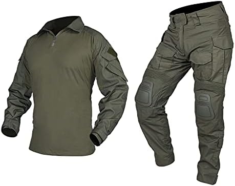 IDOGEAR Men G3 Combat Uniforms Set with Knee & Elbow Pads Camouflage Clothing