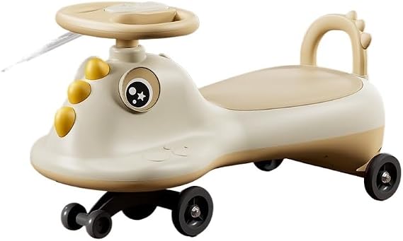 Wiggle car, Wiggle Car Ride On Push with Smooth Wheels Storage seat Crocodile Rocking Sliding Toy for Indoor Outdoor Swing Card(Gelb,Normal wheel)