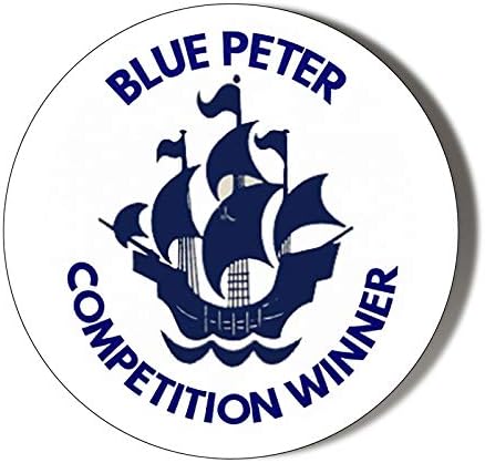 BLUE PETER COMPETITION WINNER WHITE 77mm novelty badge