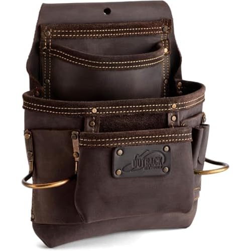 Ox Pro Full Grain Leather Tool Pouches - Made with Double Stitching and Rivet Reinforced Pockets