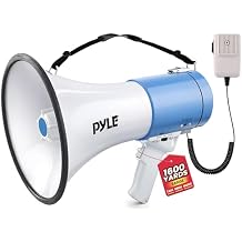 PylePyle Portable Megaphone Bullhorn Speaker - 50W, 1200 Yard Range, Built-in Siren, Adjustable Volume Control and Microphone, Perfect for Outdoor Sports, Cheerleading, Safety Drills, and More