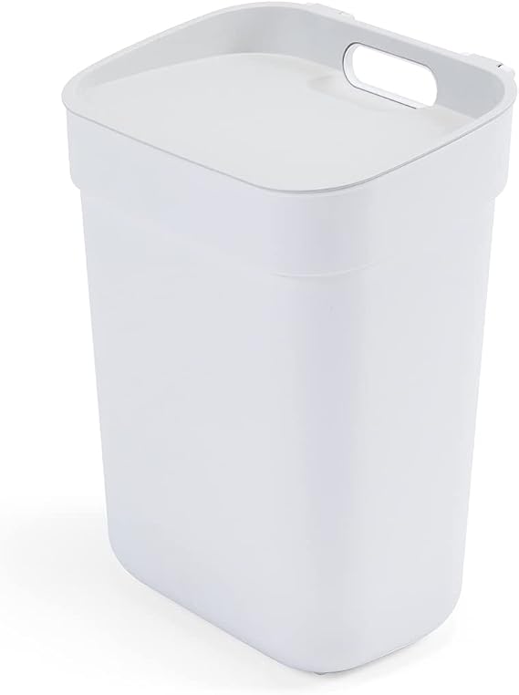 CURVER Ready to Collect 10LRecycling Lift Top Kitchen Bin - White with Light Grey Lid