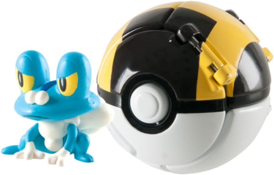 Pokemon T18873DFROAKIE Throw N Pop Poke Ball Ultra Ball with Froakie Figure