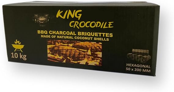 Coconut Charcoal with Long Burning Time Hexagonal Barbecue Charcoal Low Ash Low Smoke Generation Sustainable Natural Charcoal Professional Quality Charcoal Poles 10 kg