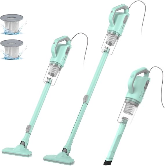 BUTY BULU Stick Vacuum Cleaner, Corded Lightweight Powerful Electric Broom Vacumm for Home Apartment Office Hardwood Floors Carpet Pet Hair Dust Clean, 20Ft Power Cord, 20KPa Strong Suction